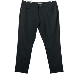 NWT Members Mark Men Benton Performance Stretch Black Pant 38x30 Slim Fit UPF 30